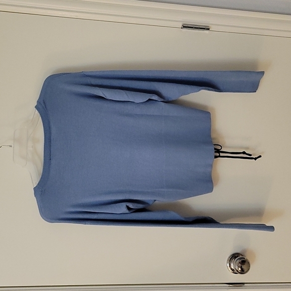 3/$30 Rue 21 Derek Heart Powder Blue Lace Up Sweater - Picture 3 of 10